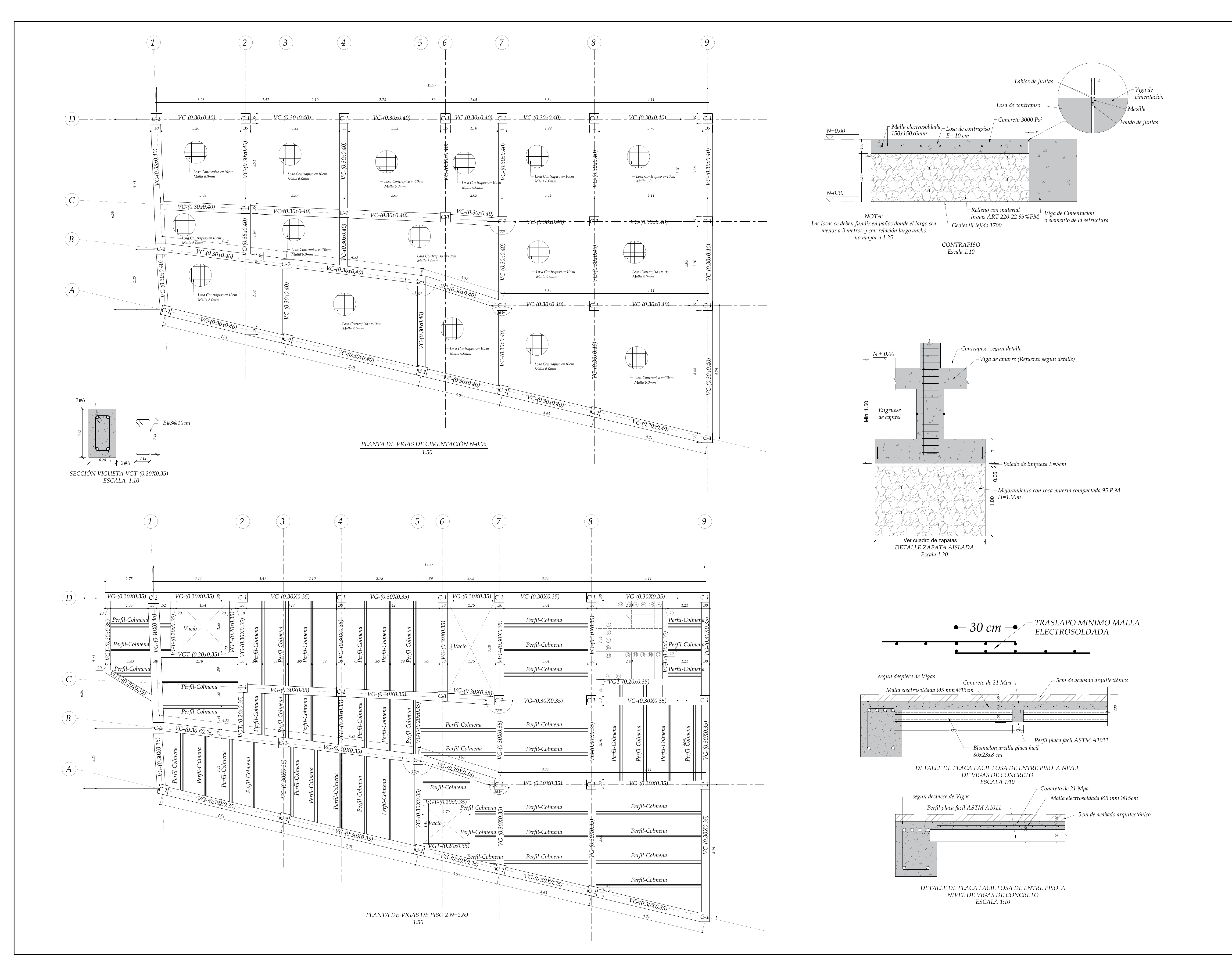 Plano estructural plano E-02 – Atanasio Girardot