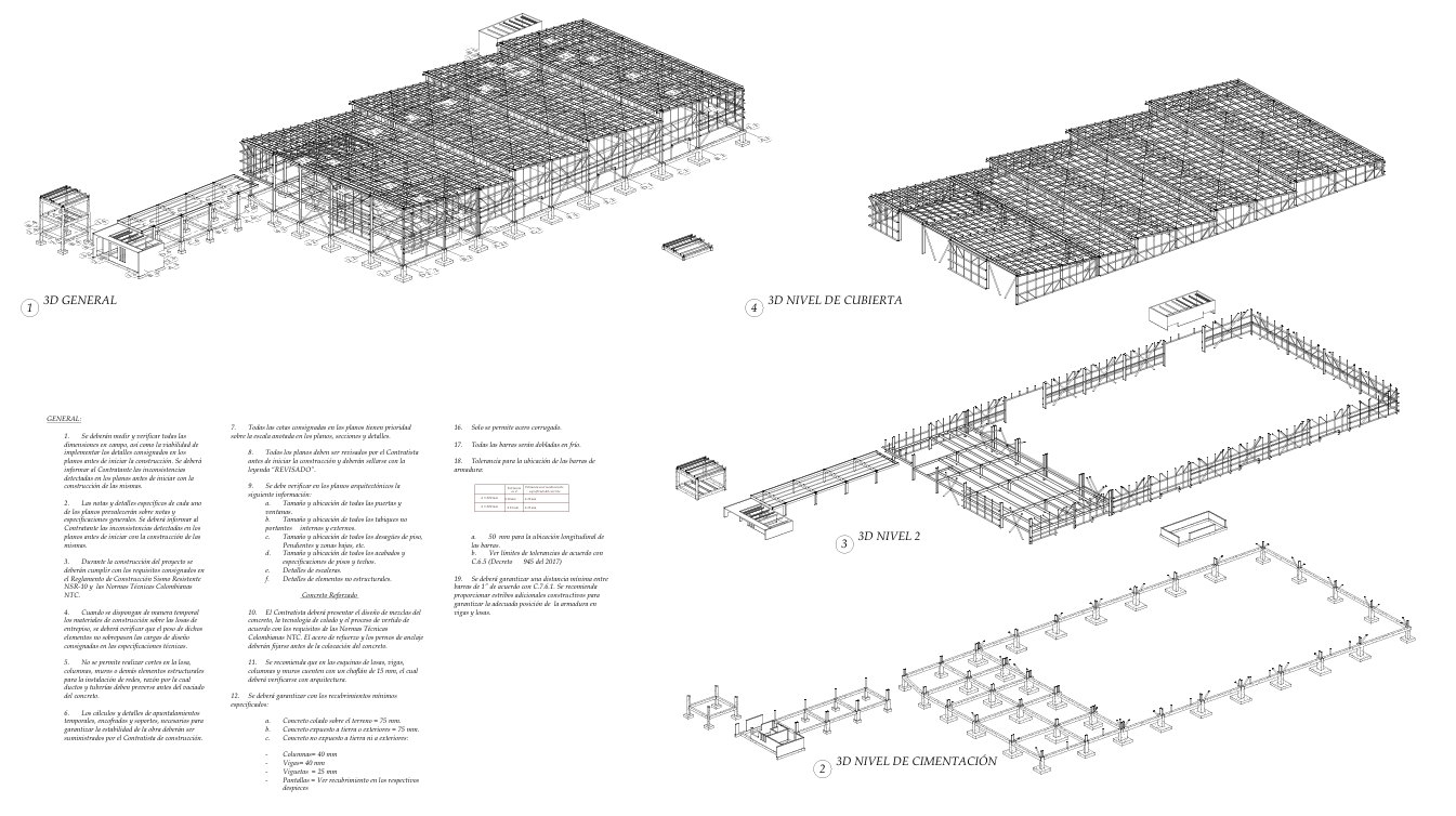 Plano estructural plano E-02 – Bodegas Industriales Cali