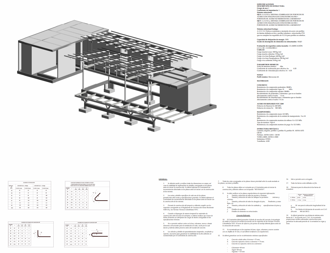Plano estructural plano E-01 – Casa La Buitrera