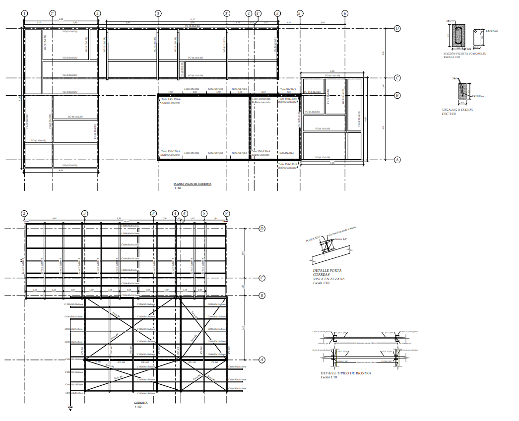 Plano estructural plano E-04 – Casa La Buitrera