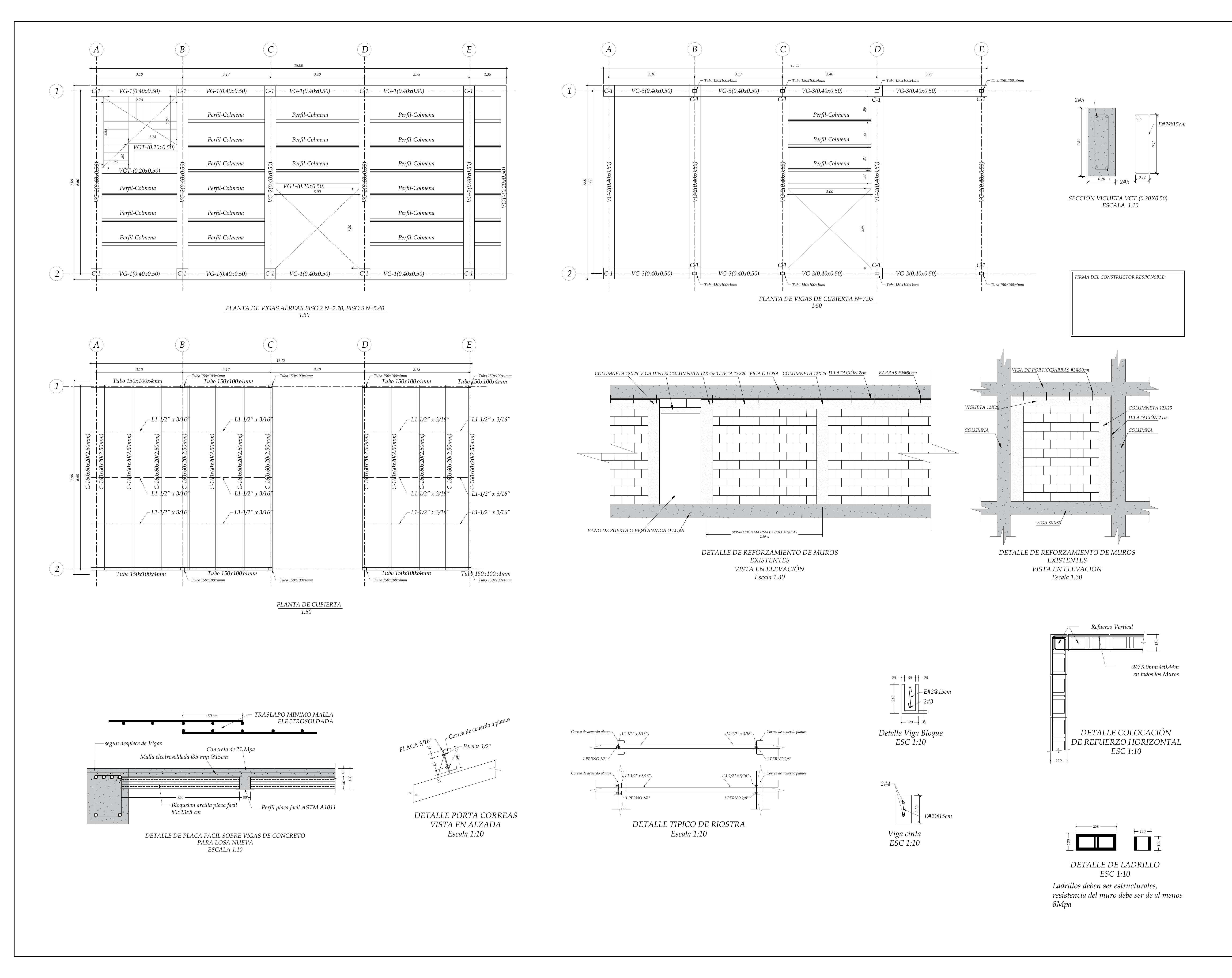 Plano estructural plano E-02 – Casa Antonio Nariño