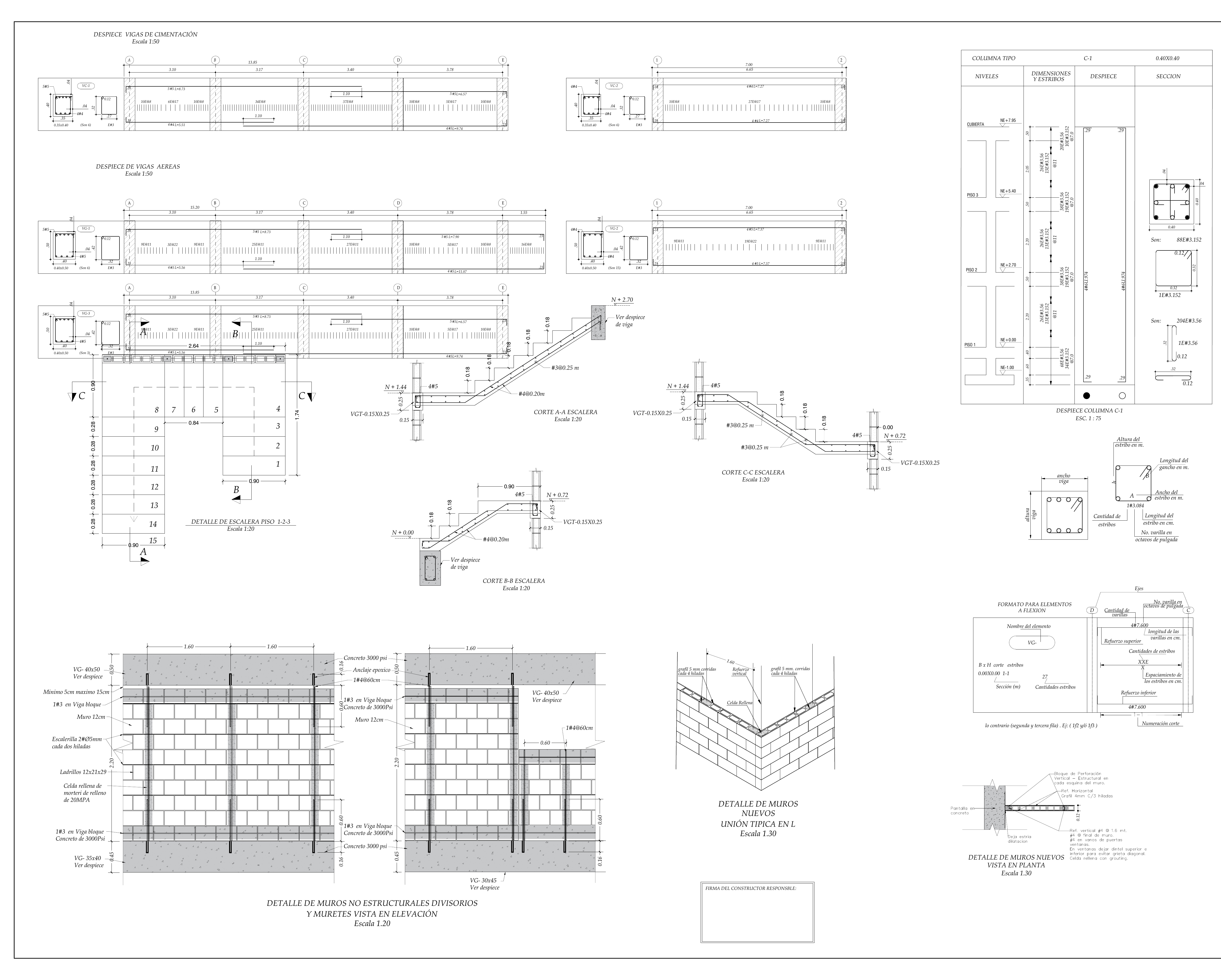 Plano estructural plano E-03 – Casa Antonio Nariño