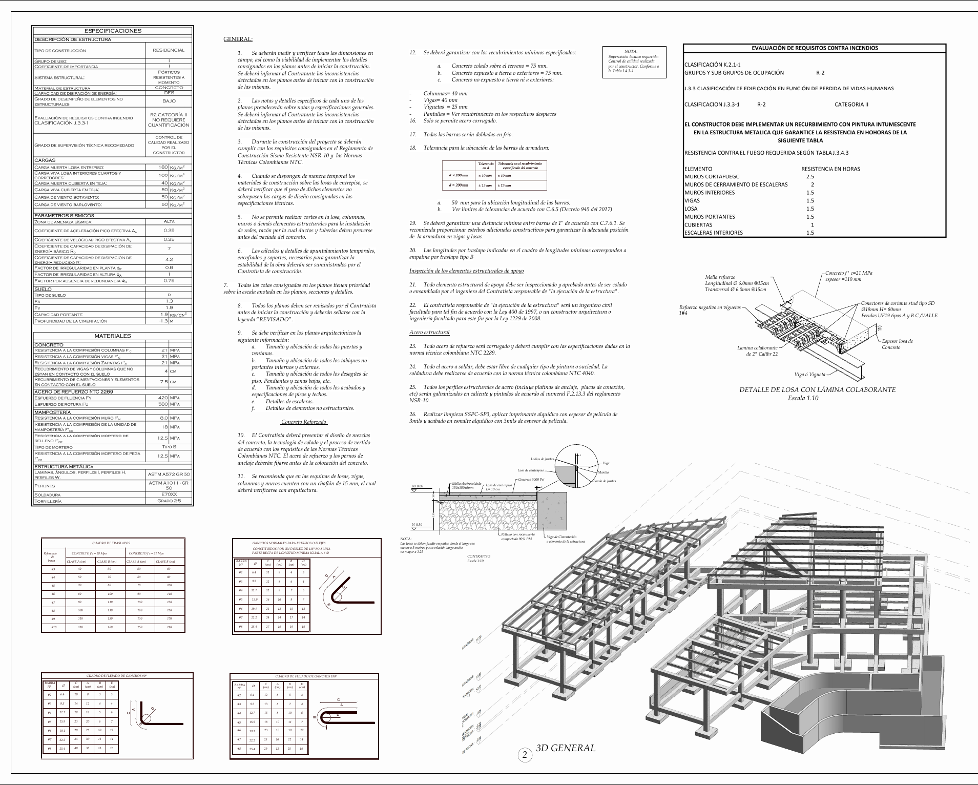 Plano estructural 01 – Cascadas de Dapa