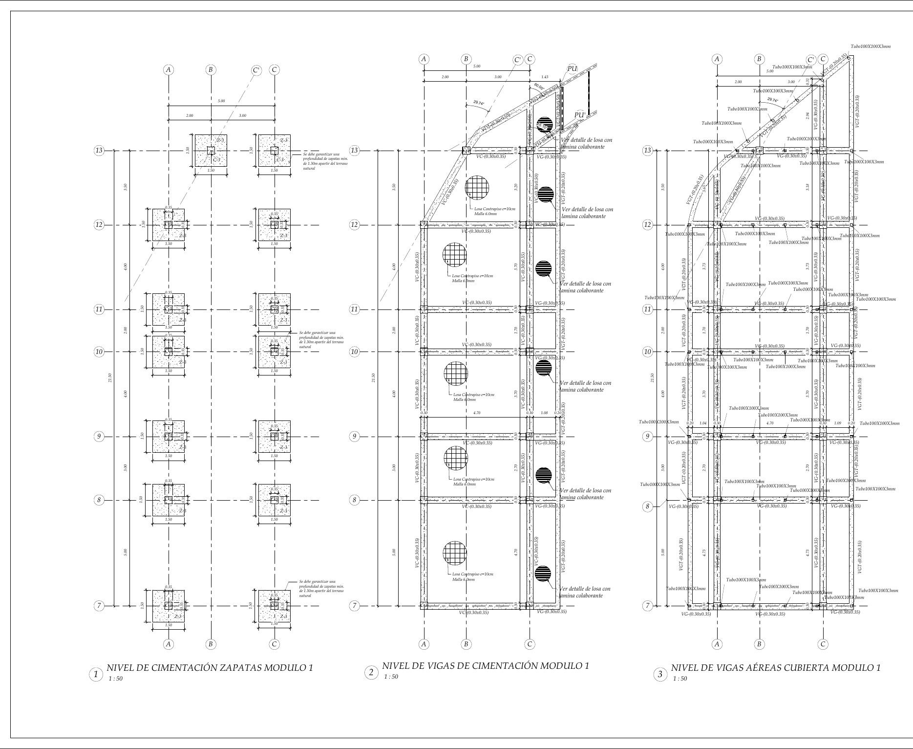 Plano estructural 02 – Cascadas de Dapa