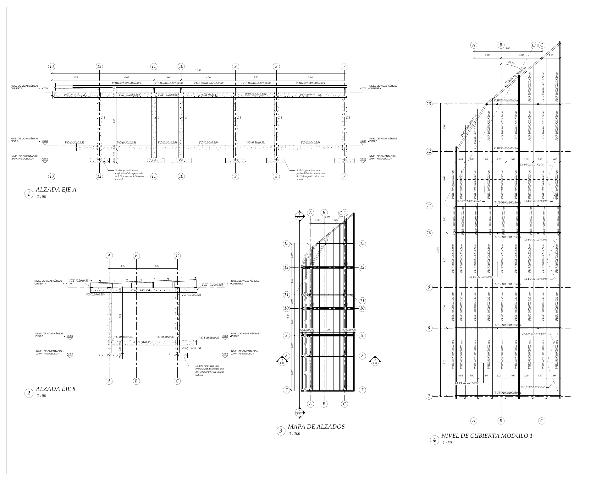 Plano estructural 03 – Cascadas de Dapa