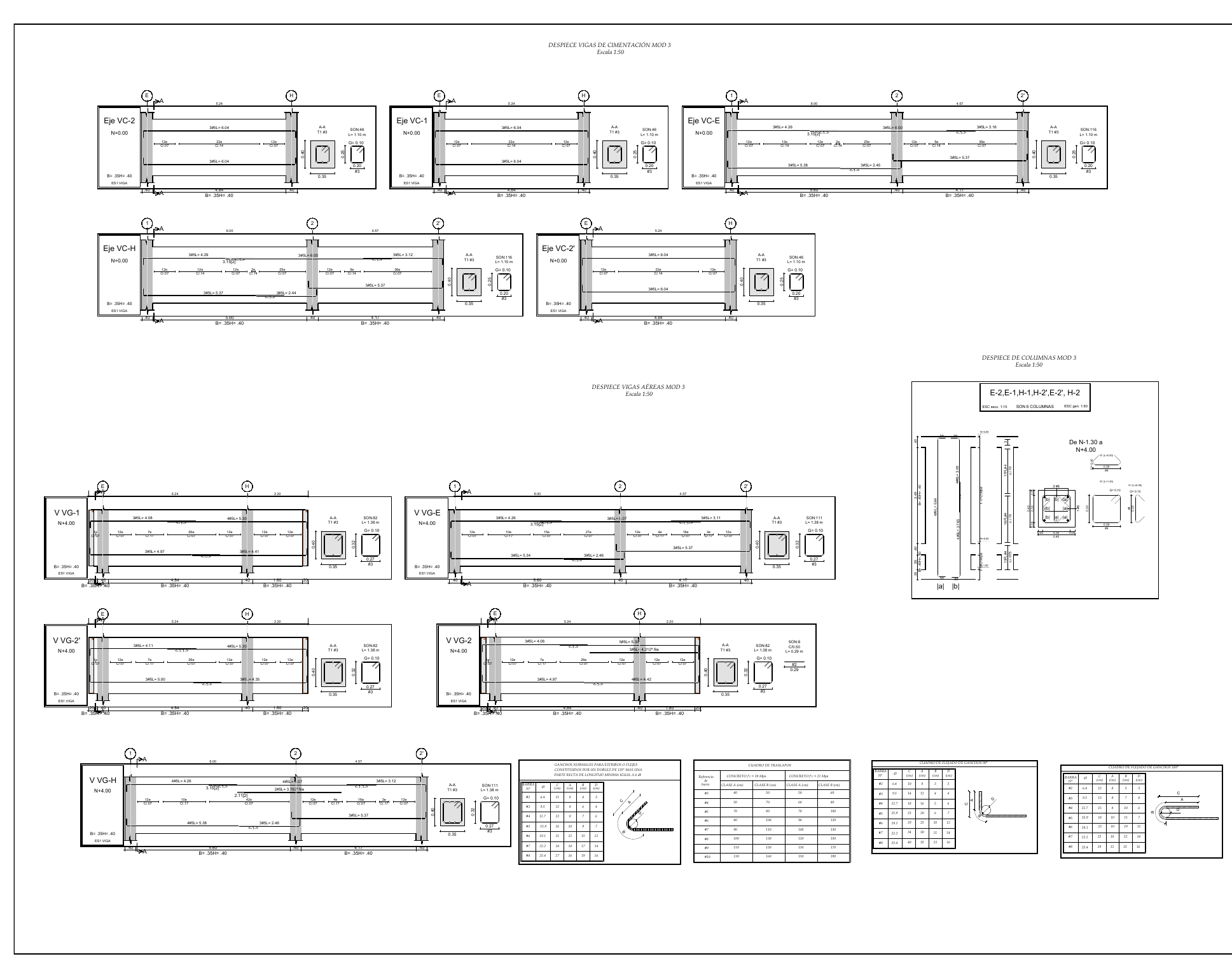 Plano estructural 15 – Cascadas de Dapa