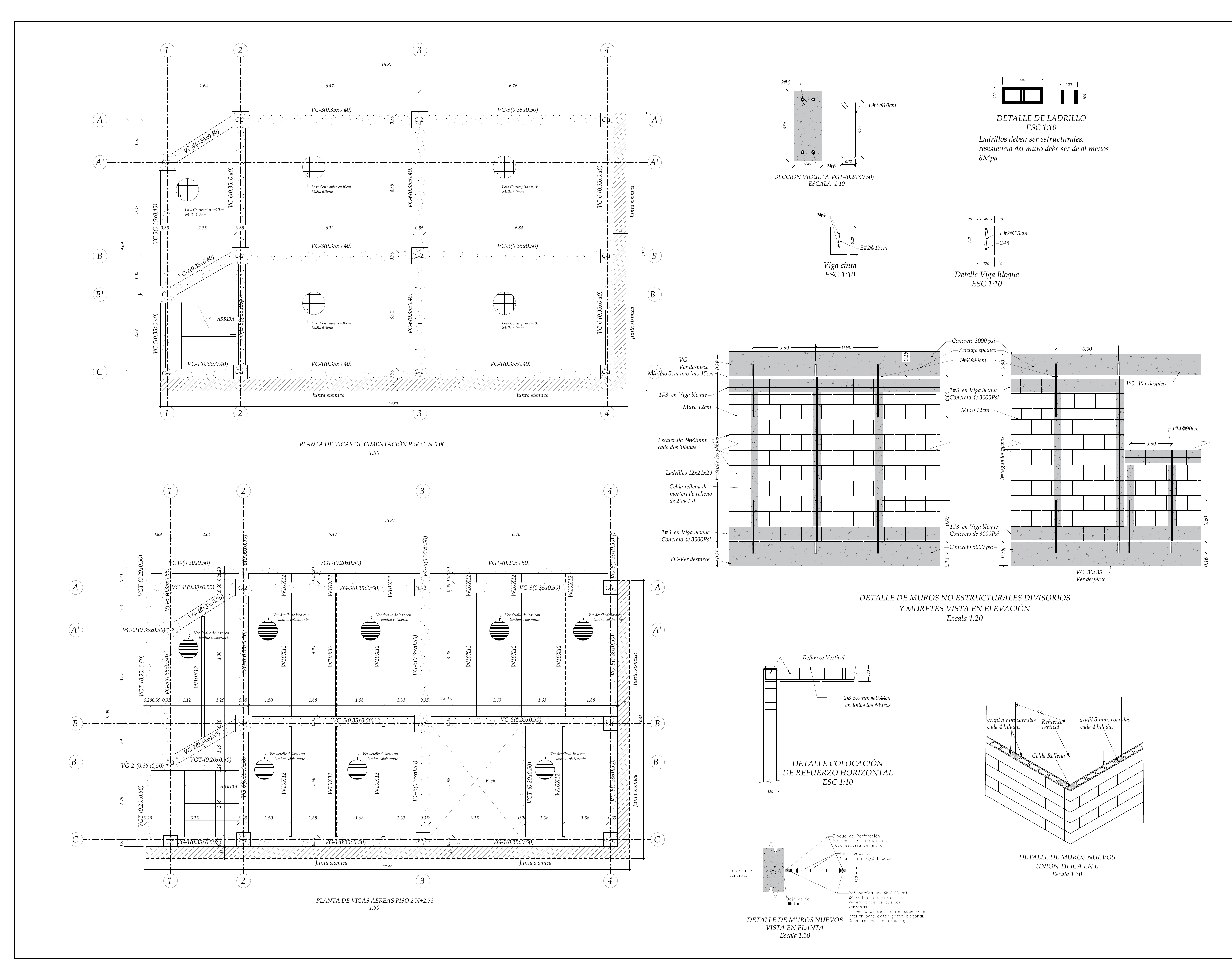Plano estructural plano E-03 – Proyecto Andrade