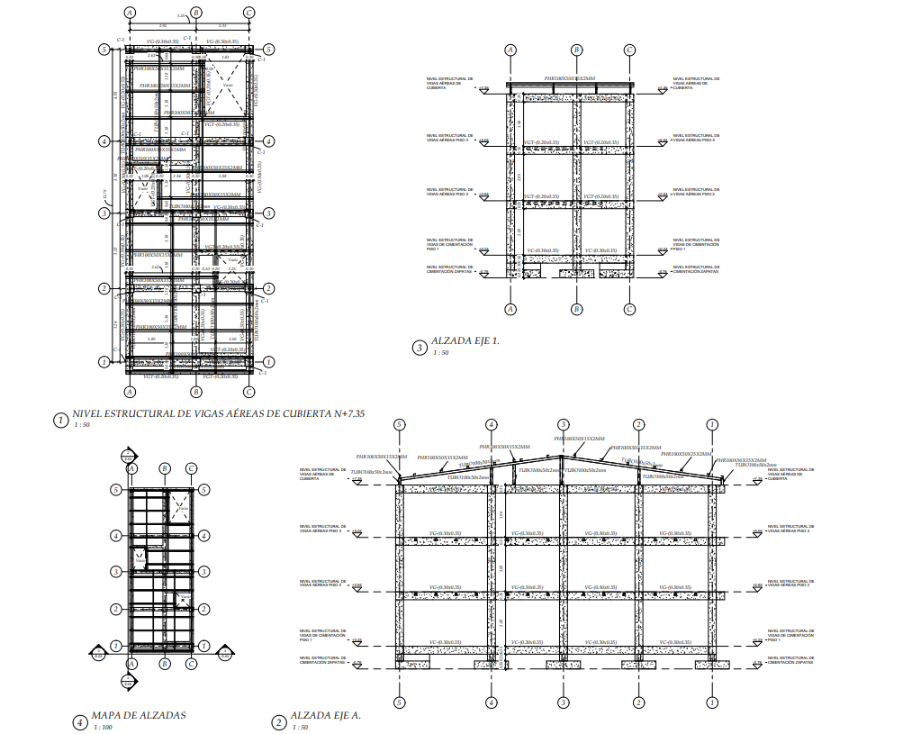 Plano estructural plano E-03 – Edificio Villagorgona