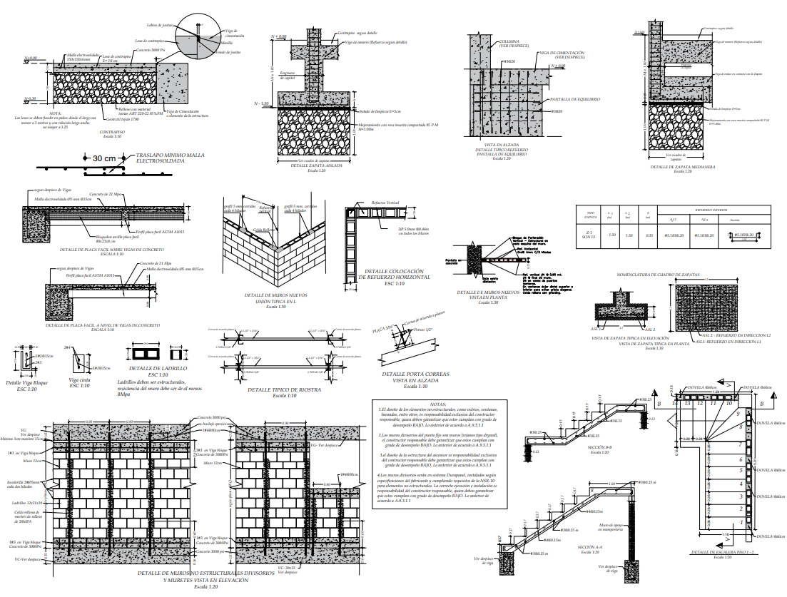 Plano estructural plano E-04 – Edificio Villagorgona