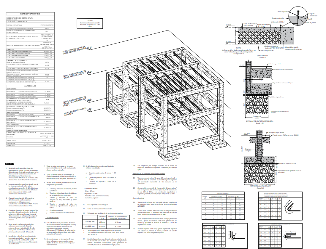 Plano estructural plano E-01 – Floralia Correcciones