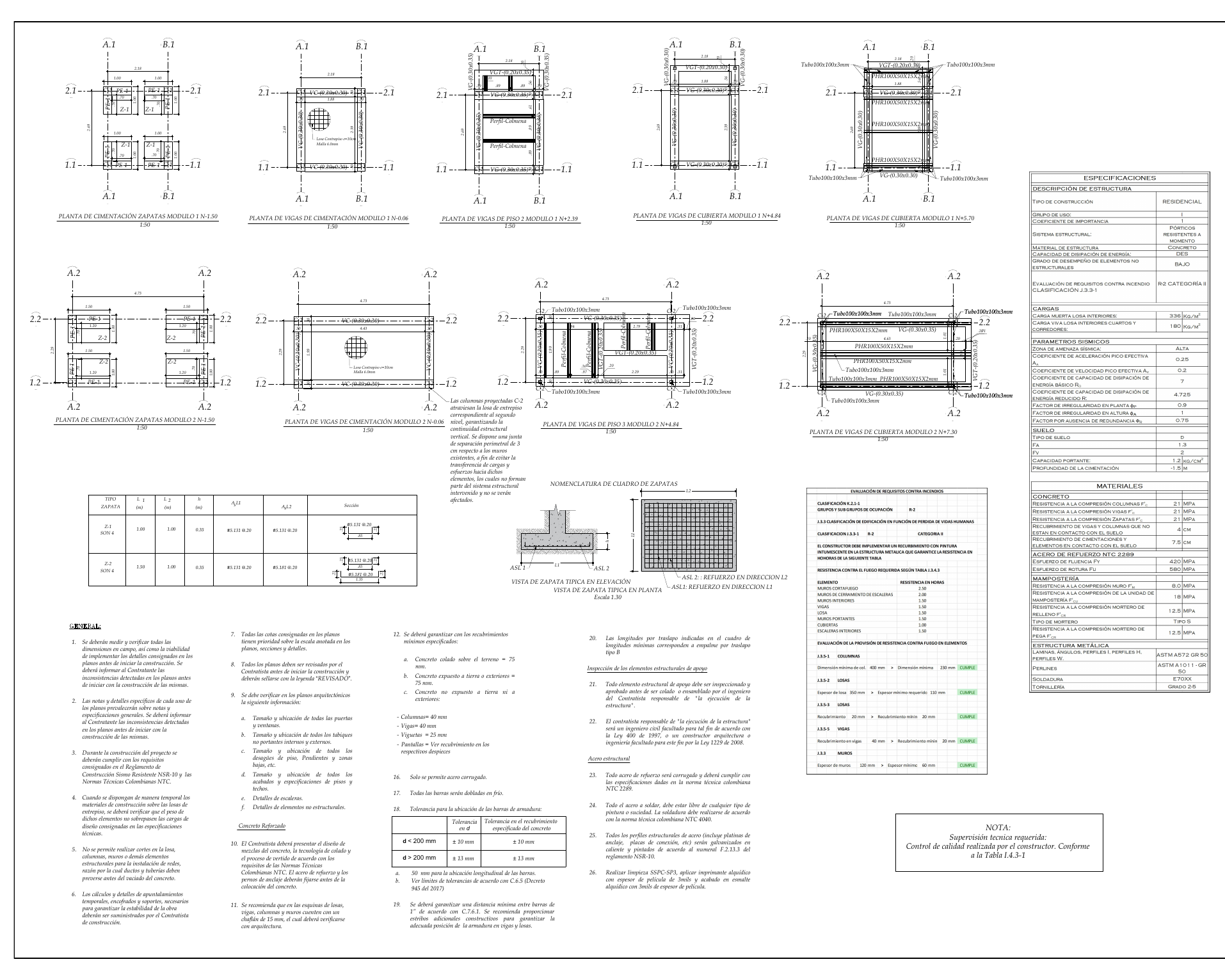 Plano estructural 01 – GoFit Palmira