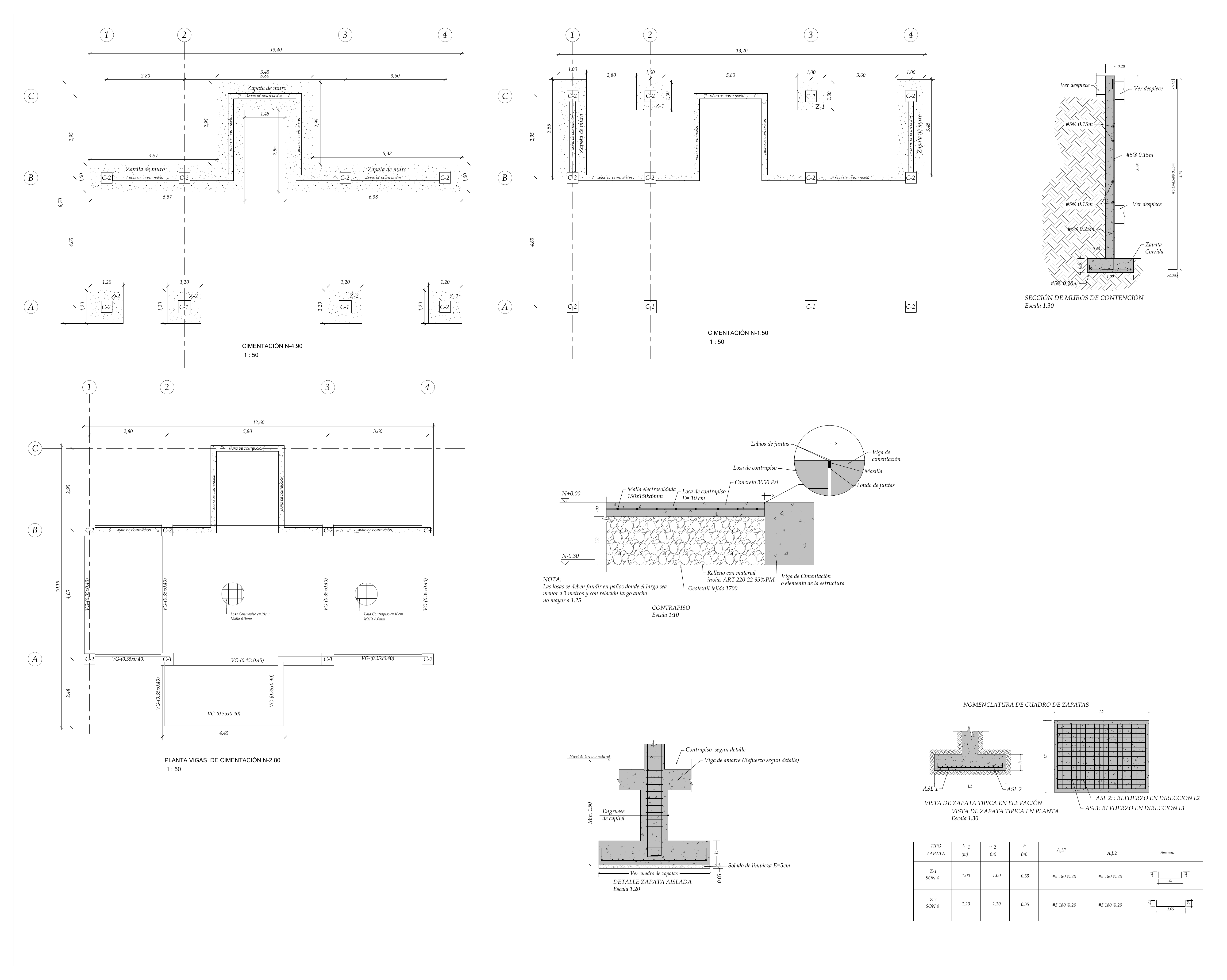 Plano estructural plano E-02 – Haciendas de Potrerito
