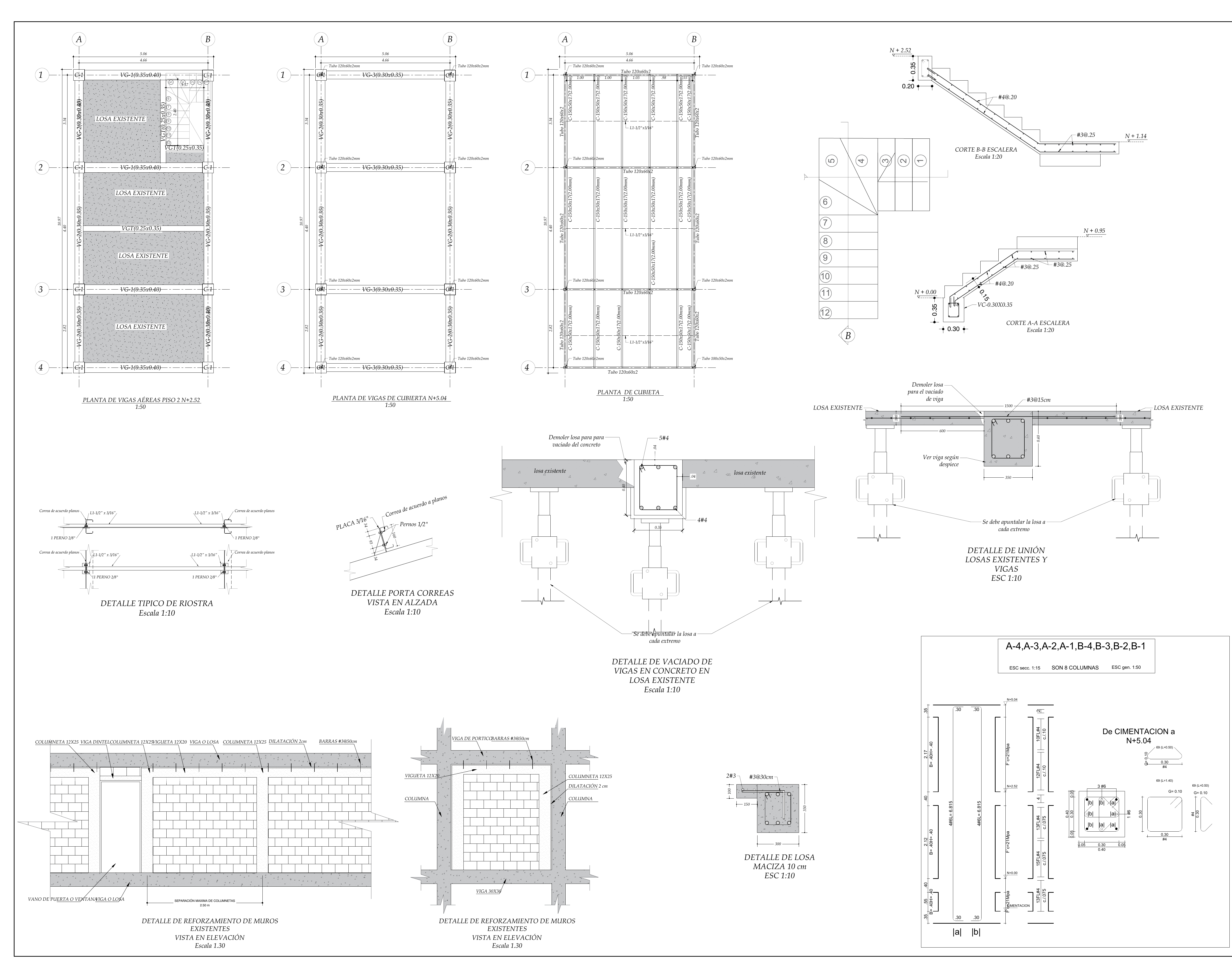 Plano estructural plano E-02 – Local La Alborada