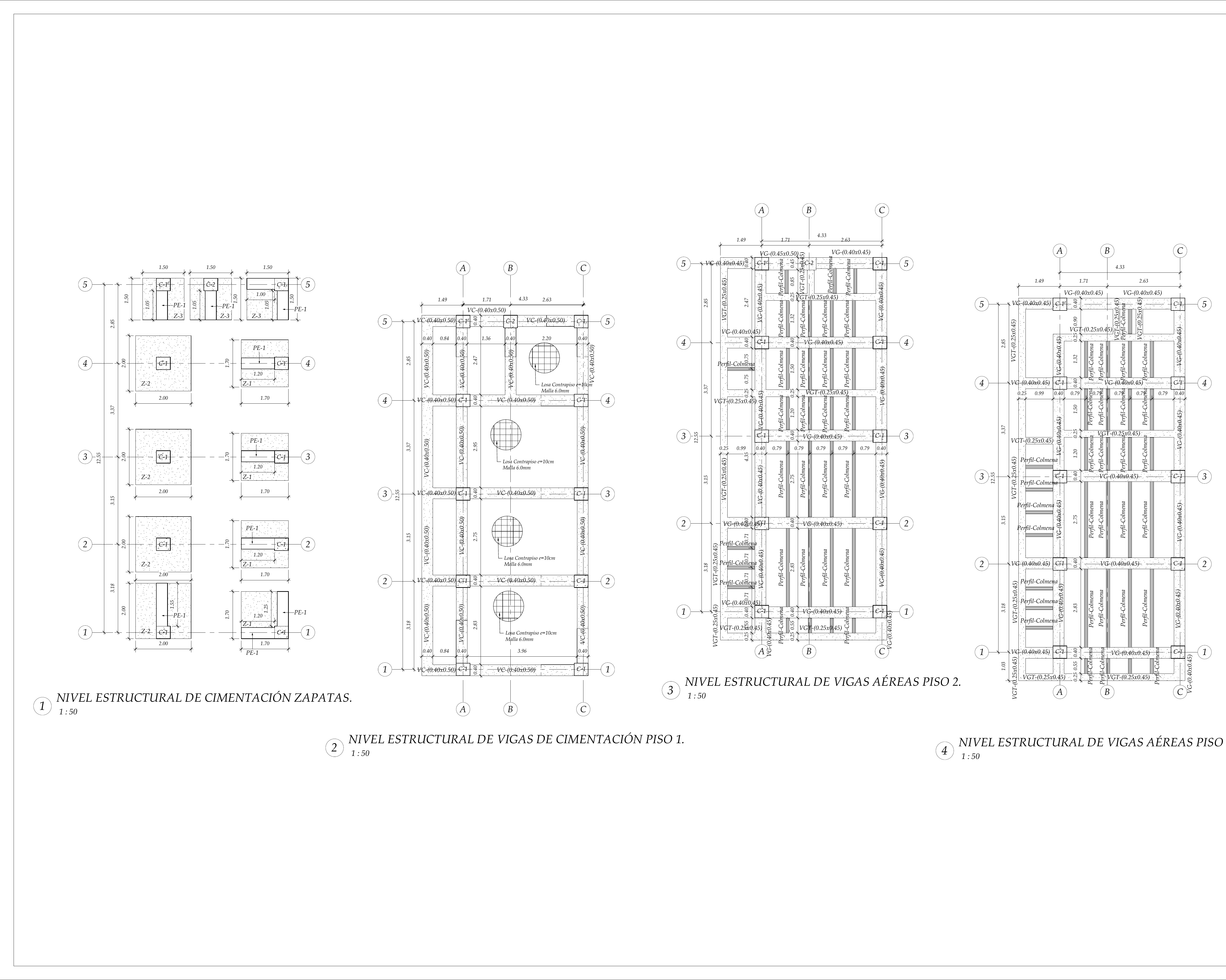 Plano estructural plano E-02 – Mueblería Miranda