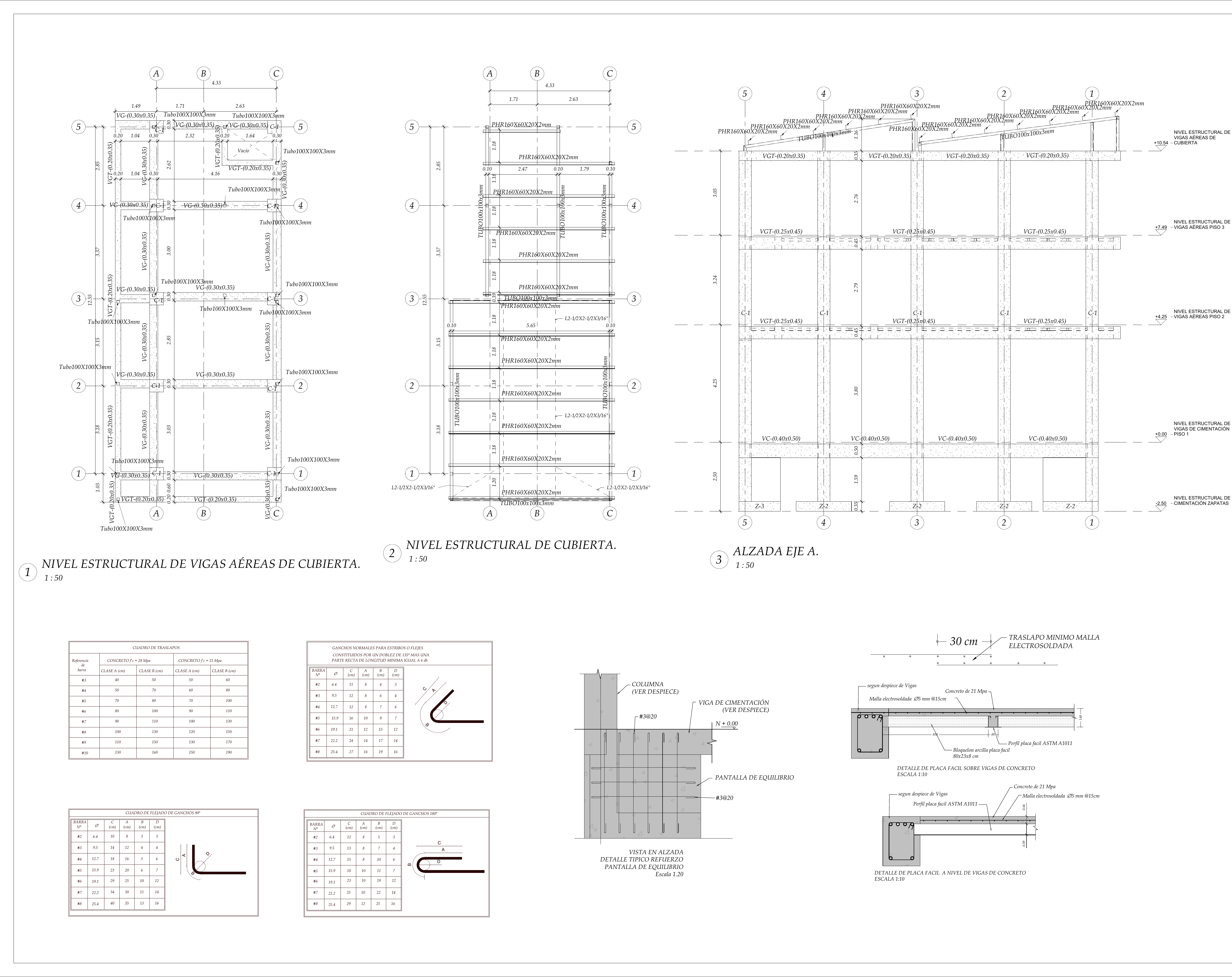 Plano estructural plano E-03 – Mueblería Miranda