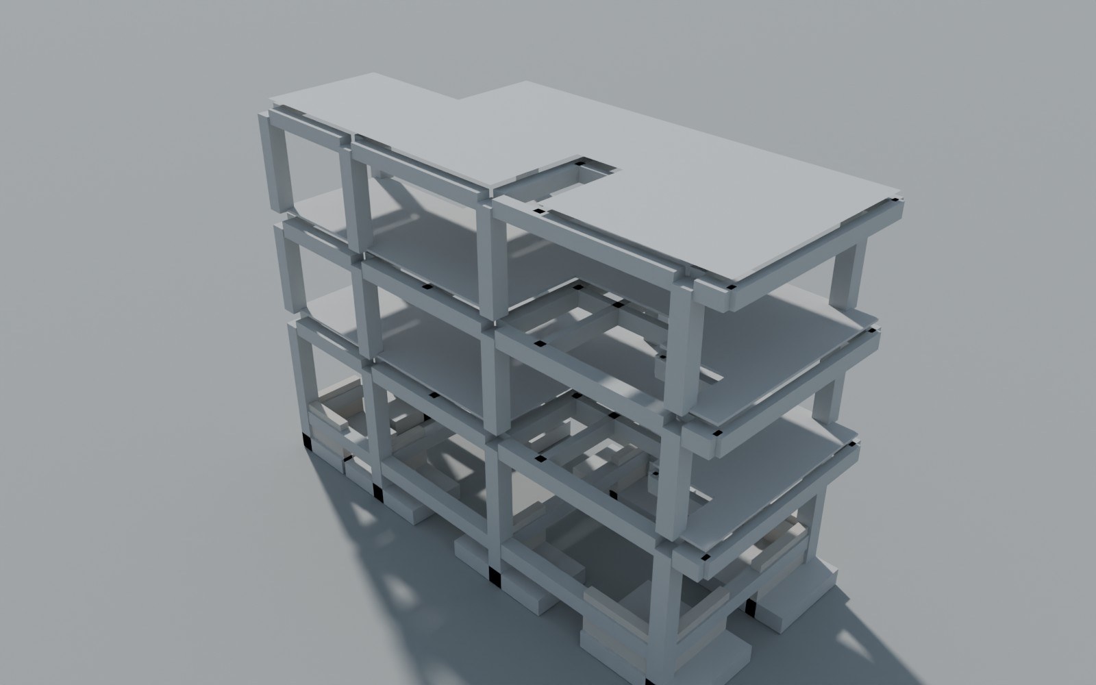 Render del modelo estructural 01 – Multifamiliar El Carmelo