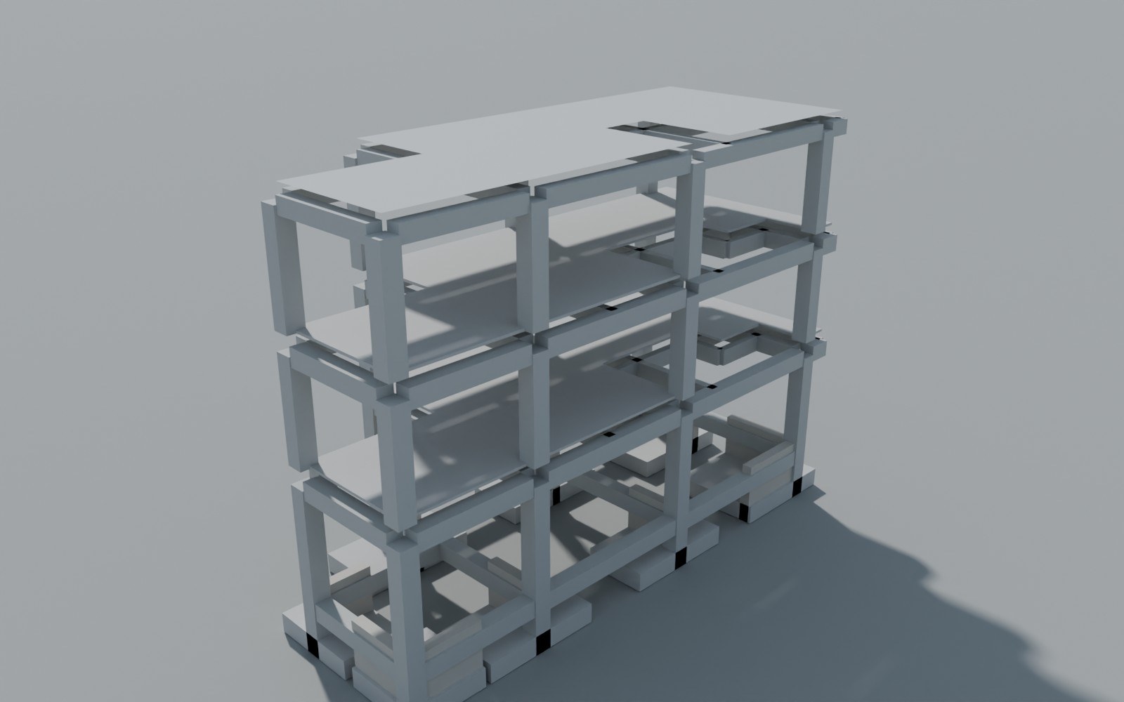 Render del modelo estructural 02 – Multifamiliar El Carmelo