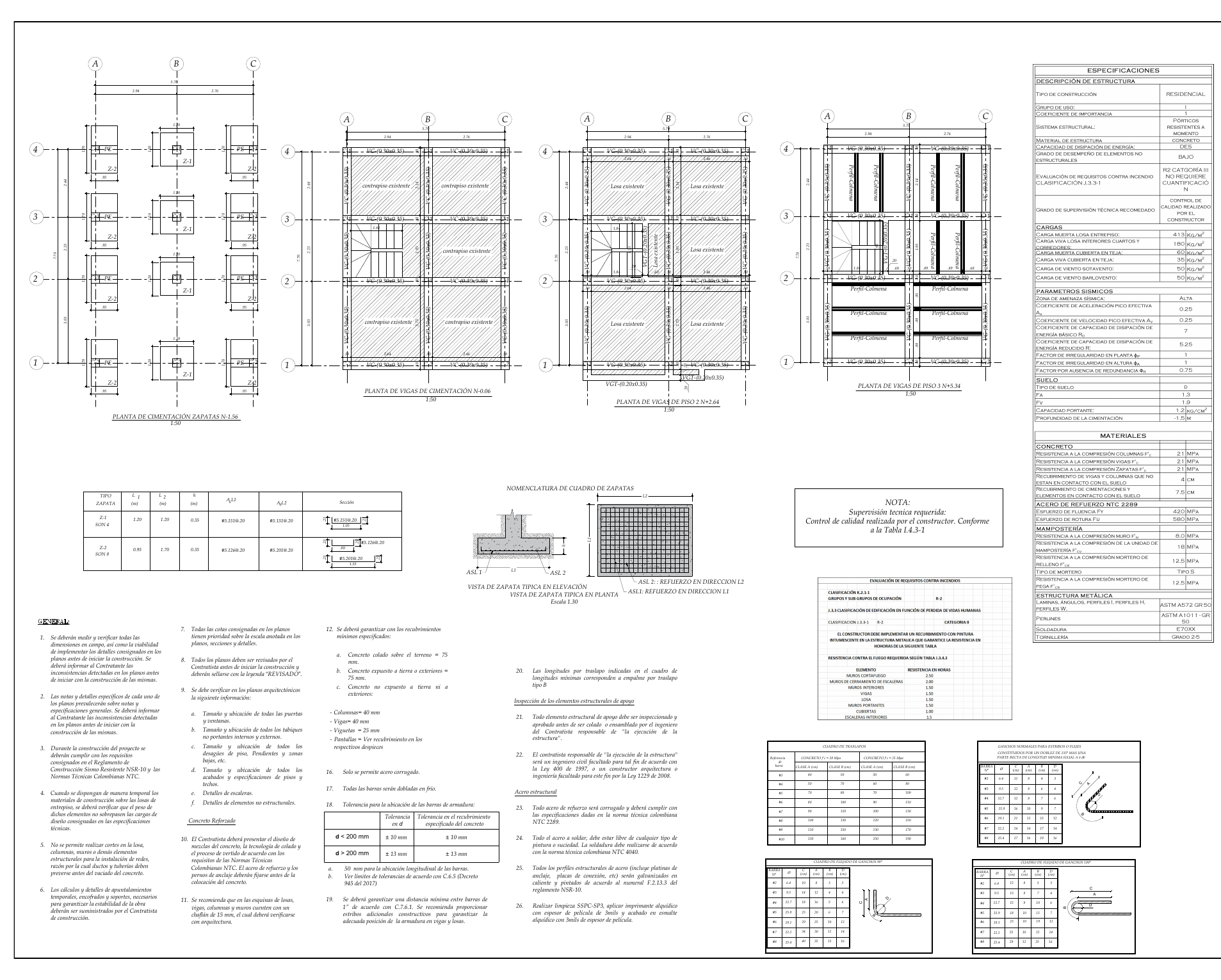 Plano estructural 01 – Palo Santo