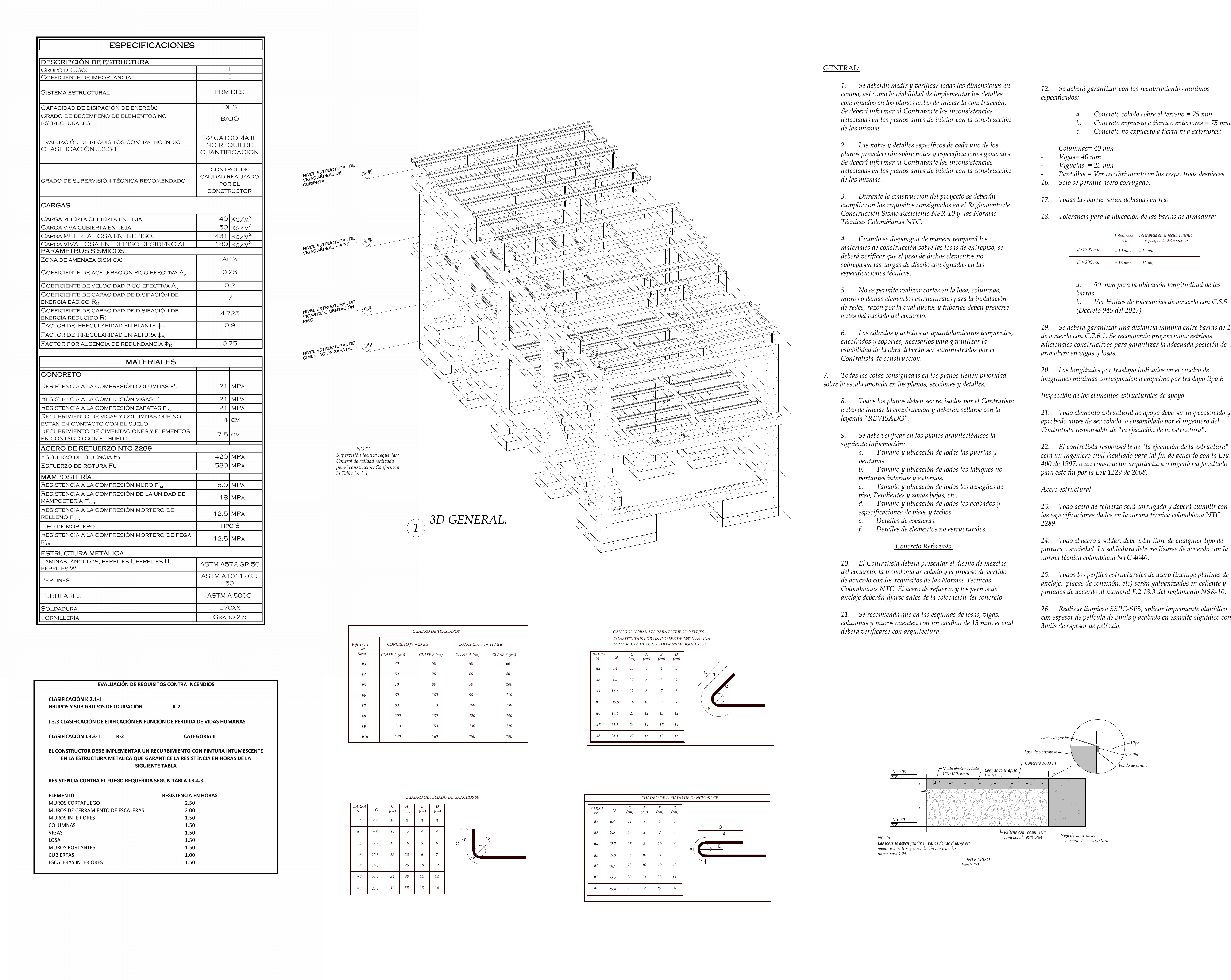 Plano estructural plano E-01 – Panamericano Candelaria
