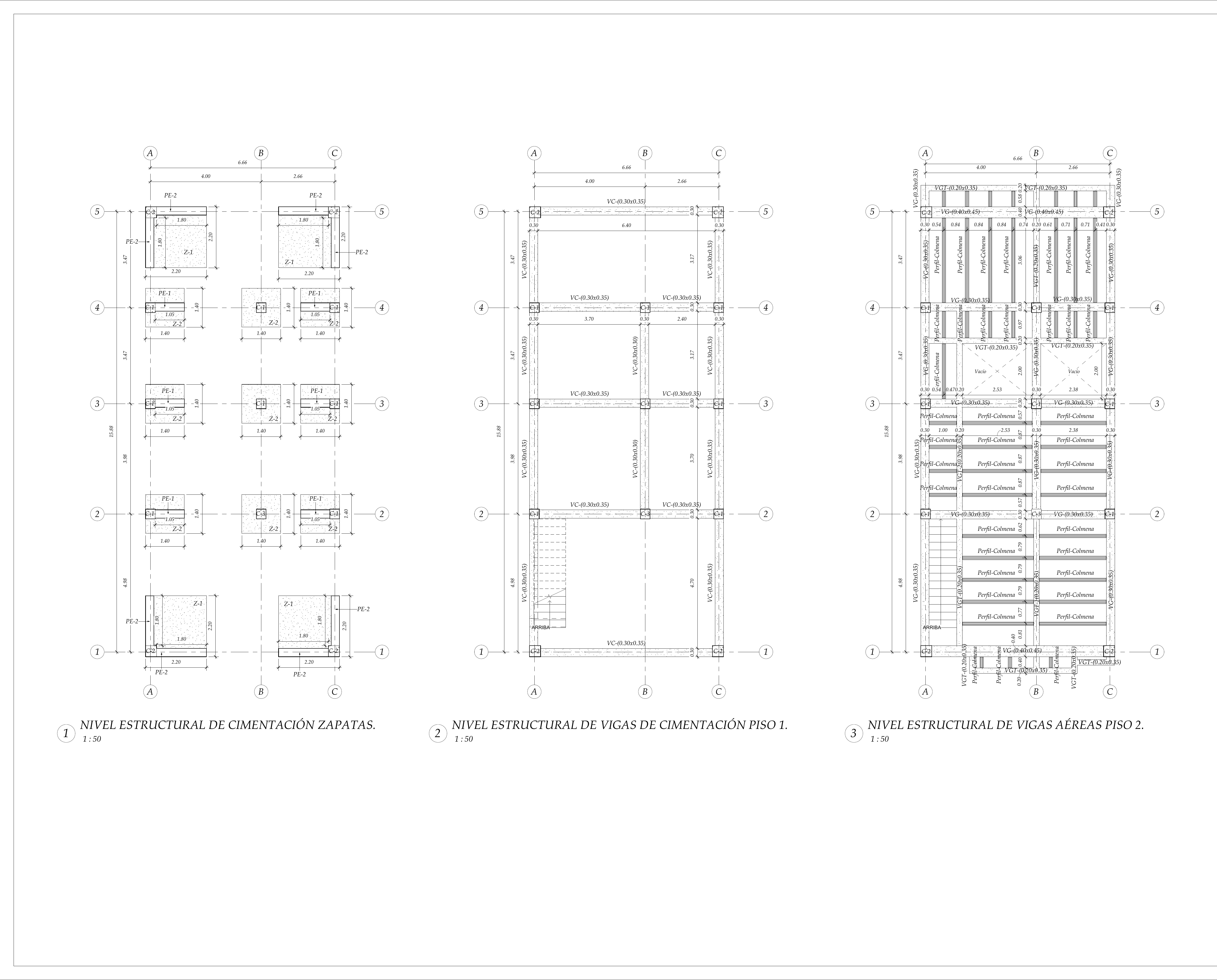 Plano estructural plano E-02 – Panamericano Candelaria