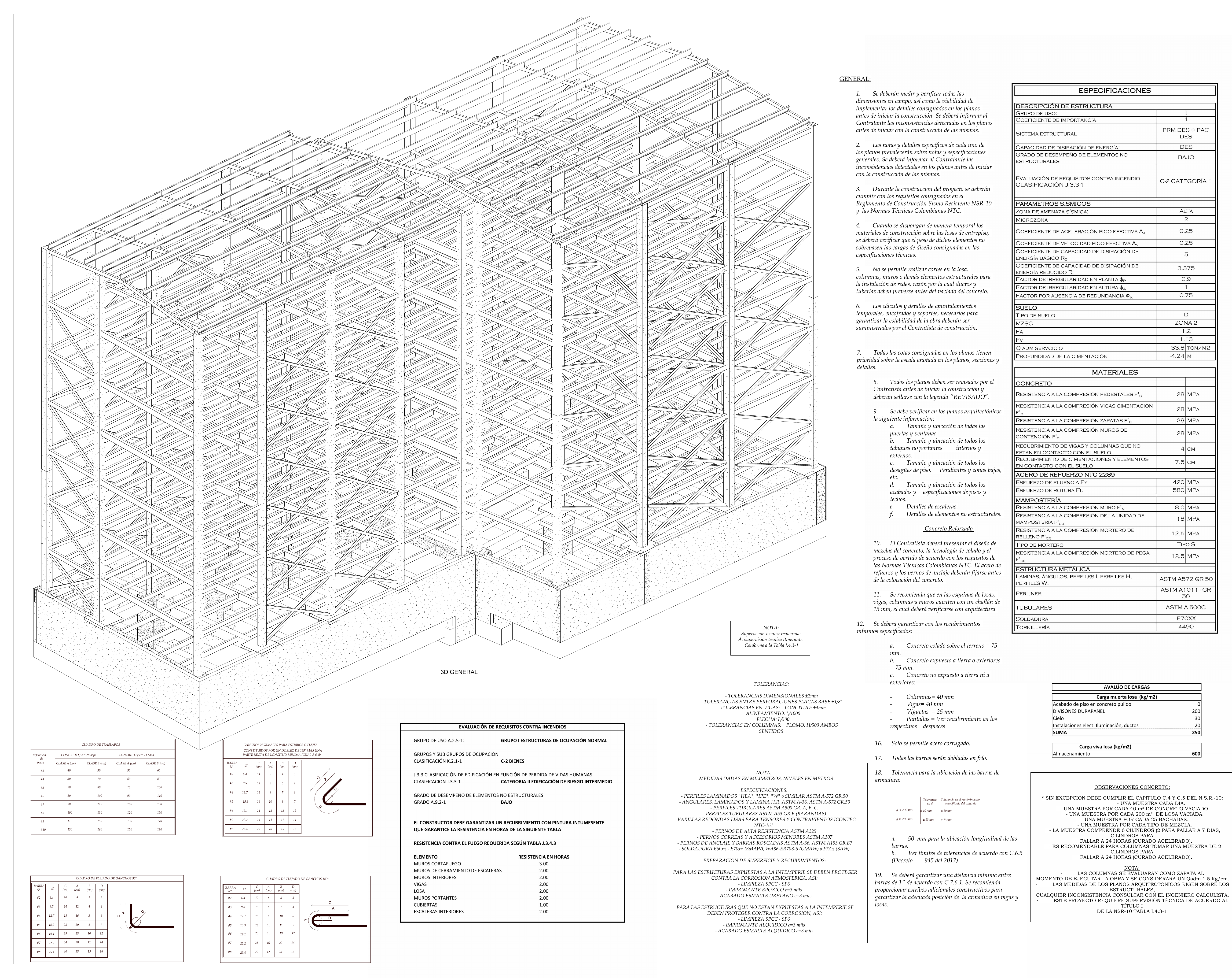 Plano estructural conexion 01 – Parqueadero La Piedra