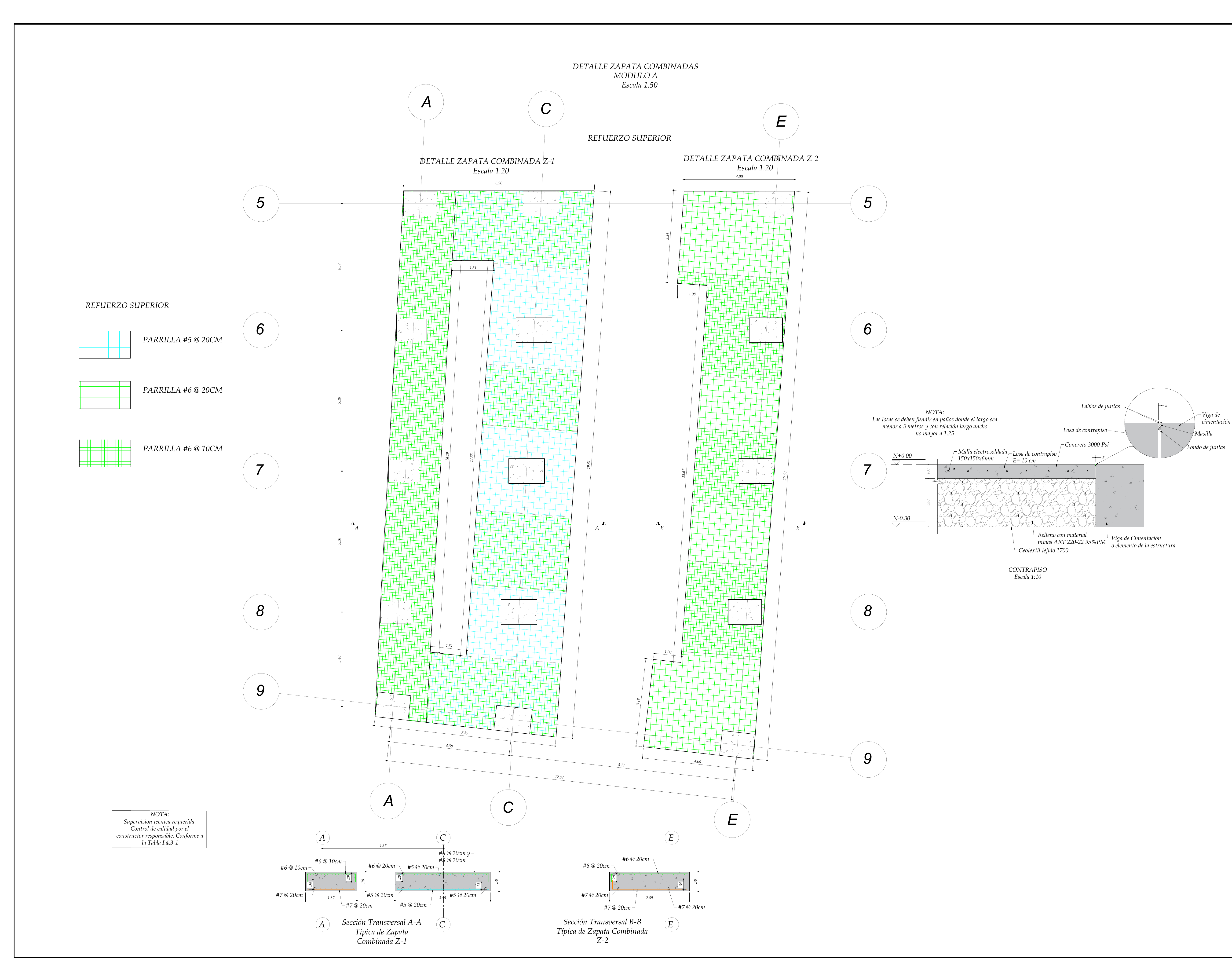 Plano estructural plano E-02 – Parqueadero La Piedra