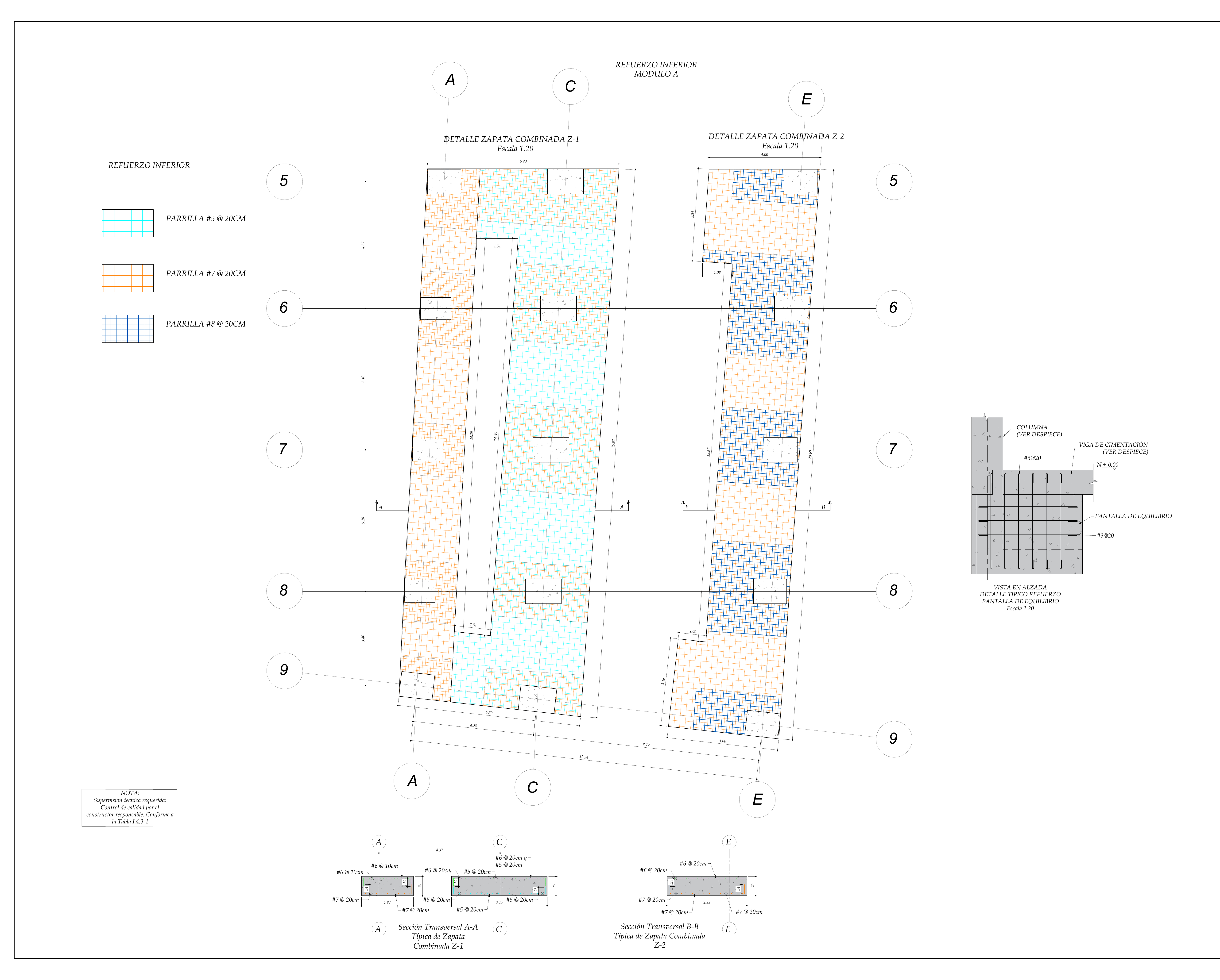 Plano estructural plano E-03 – Parqueadero La Piedra