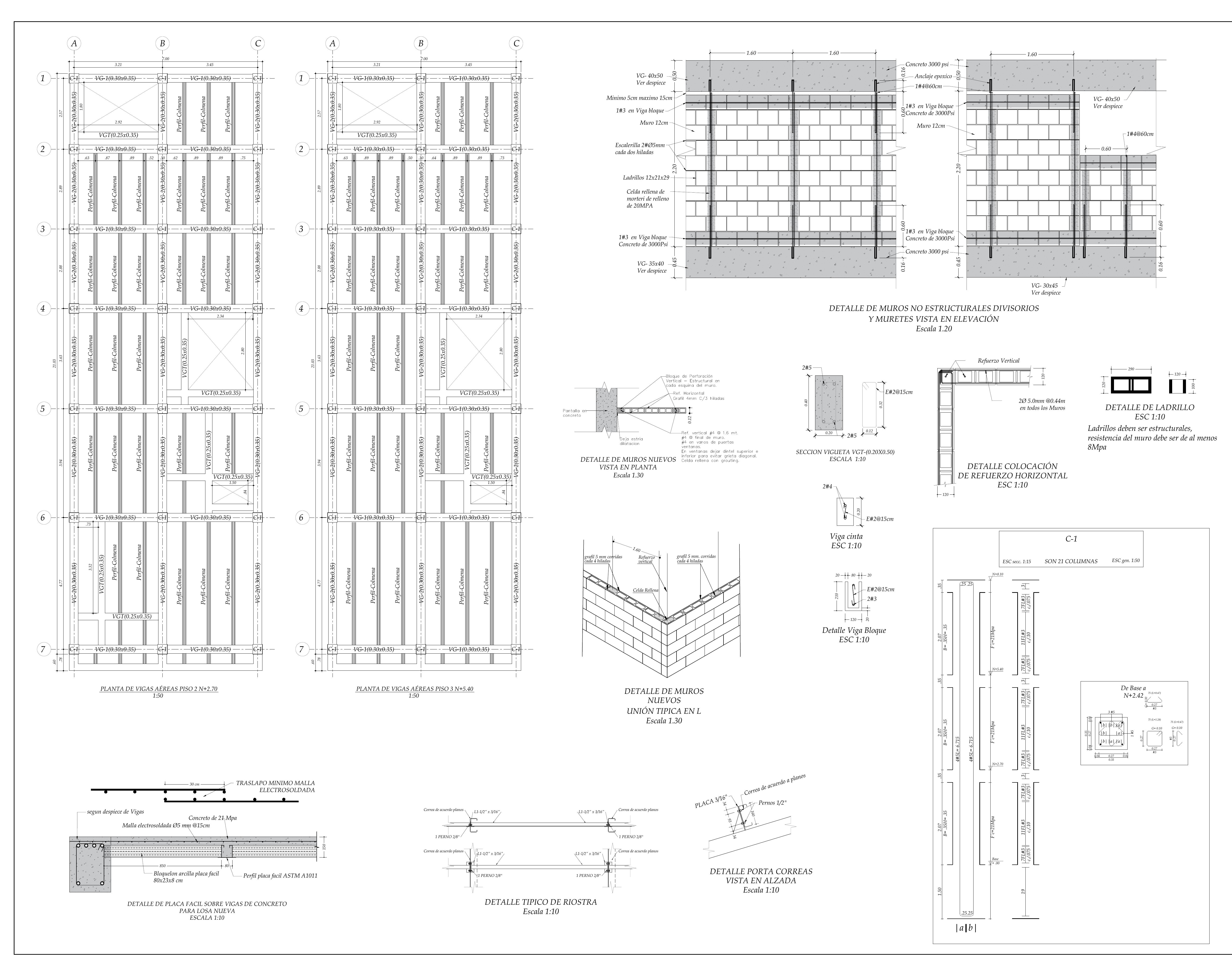 Plano estructural plano E-02 – Penthouse Cali