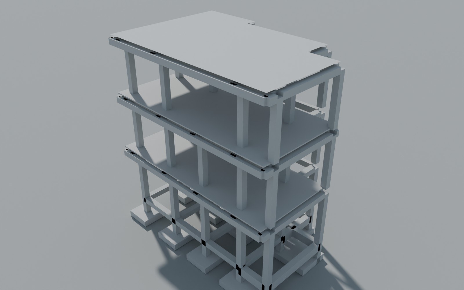 Render del modelo estructural 01 – Villa del Lago