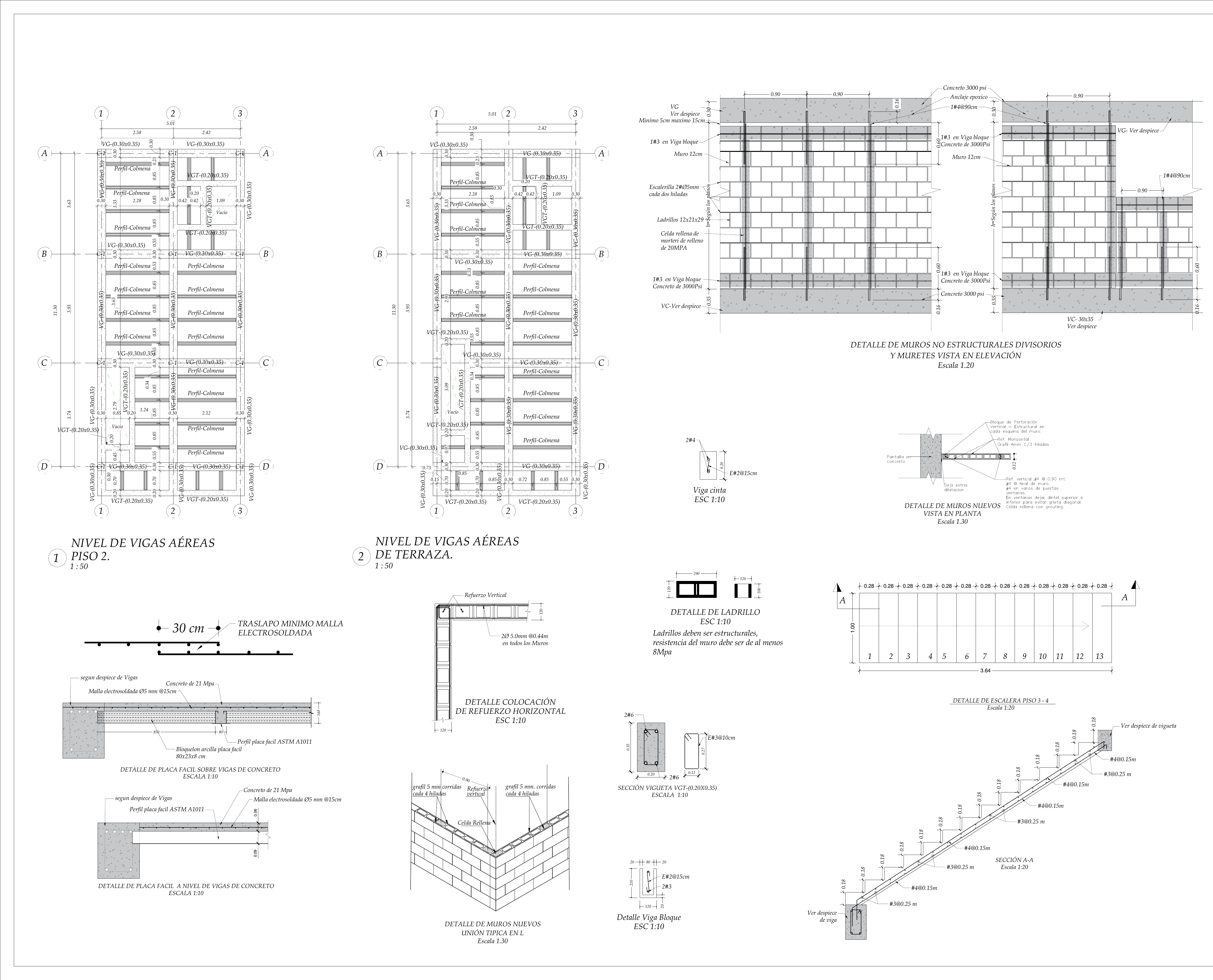 Plano estructural plano E-03 – Villa Paulina