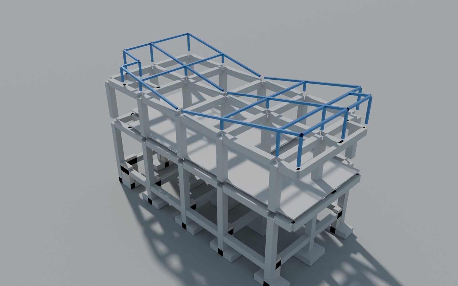 Render del modelo estructural 01 – Vivienda Bifamiliar Miranda