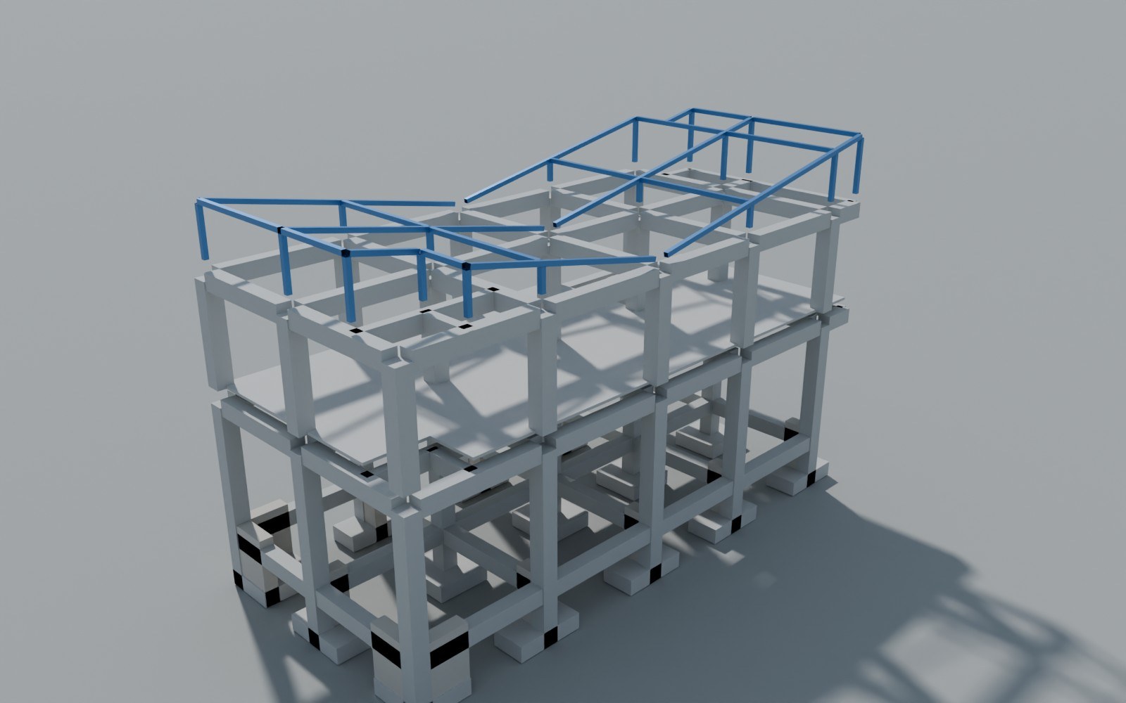 Render del modelo estructural 02 – Vivienda Bifamiliar Miranda