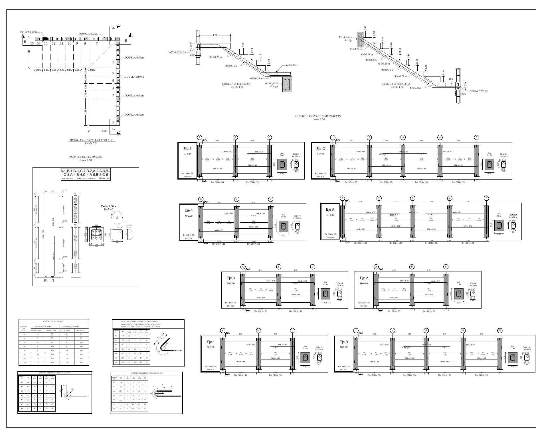 Plano estructural 03 – Vivienda Bifamiliar Miranda