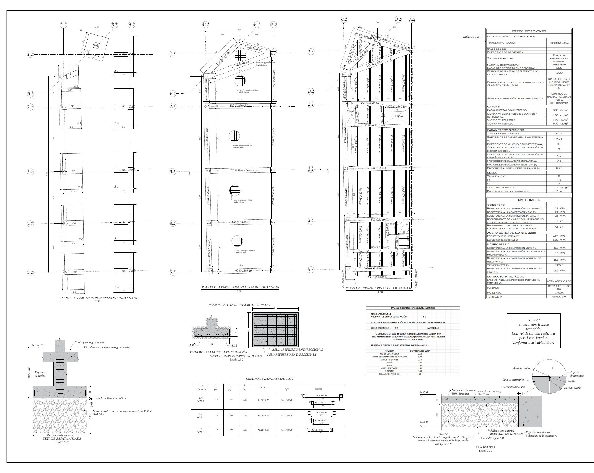 Plano estructural 02 – Reconocimiento de Viviendas – Candelaria