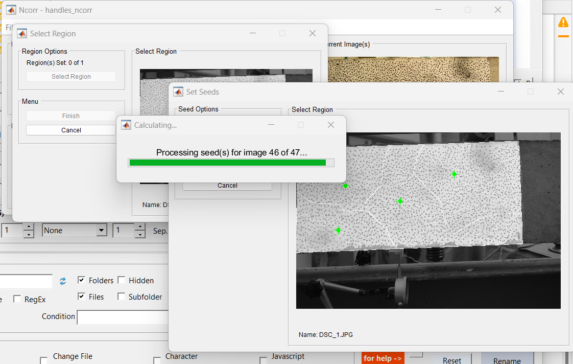 Ncorr DIC analysis running